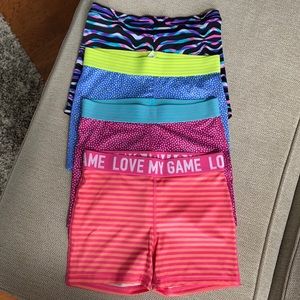 Girls’ spandex shorts - lot of 4